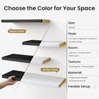 BAYKA Floating Shelves for Bedroom Decor, Wall Shelves for Storage, Wall Mounted Rustic Wood Floating Shelf for Books,Corner Shelf for Bathroom,Kitchen,Living Room(Black and Gold，Set of 4) - Image 5