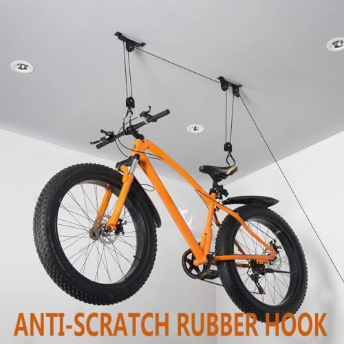 Wallmaster Ceiling Bike Hanger, Bicycle Lift Hoist Pulley System for Garage - Image 4