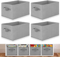 Yinder 4 Pcs Cube Storage Bin Gray 14''x10''x8'' Storage Bins for Playroom Decor Colorful Bins for Kids Foldable Baskets for Nursery Organizer Boxes Fabric Boxes by Yinder