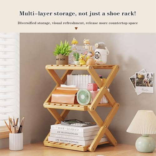 Small Shoe Rack, 3 Tier Portable Folding Shoe Storage Rack, Without Installation, Mini Free Standing Shoe Rack for Camping, Corridors, Bedrooms Living Room Corner and Small Spaces - Image 4