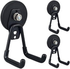 ULIBERMAGNET Heavy Duty Magnetic Garage Hooks,3 Pack Strong Large Magnet Hooks for Power Drill,Garden Tools,Hose,Pegboard,Garage, Workshop,Magnetic Storage Hook for Indoor Outdoor Hanging(Black) by ULIBERMAGNET