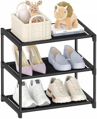 Autonomier 3 Tier Extra Small Shoe Rack (16.3" Wide), Ultra-Lightweight by Autonomier