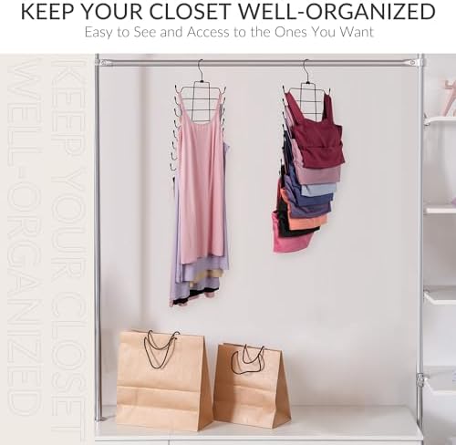 ZEDODIER Tank Top Hanger, Bra Organizer for Closet, Space Saving | 16 Hooks Total, Sturdy Metal, 360° Rotating, Foldable Design, Hanging Closet Organizers and Storage for Apartments and Dorms - Image 5