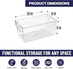 Clear Plastic Storage Bins, Pantry Organizers and Storage Containers Fridge Organizer Bins for Organizing Kitchen Cabinet Organizer Bin Bathroom Freezer Refrigerator Organization - Image 2