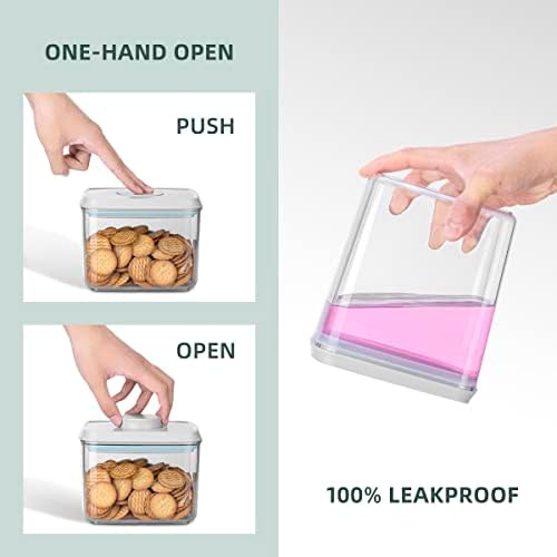 8-Piece Set of Pop Airtight Food Storage Containers with Lids Stackable Containers for Kitchen Pantry Organization Ideal for Cereal Snacks Flour Sugar Coffee and Spaghetti (1.2, 2.0, 2.7, 3.3qt)*2 - Image 2