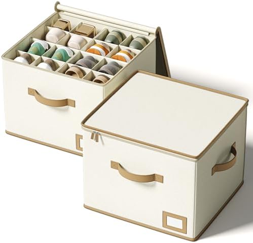 Shoe Organizer, Rect Dividers for Wide Shoes & Boots, Beige, 2 Pack by Vailando