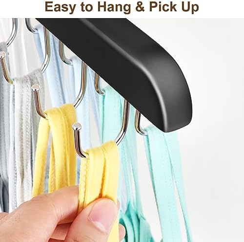 Tank Top Hanger with 40 Hooks for Closet Organizer, Premium Wood Bra Hanger | 2 Pack Foldable Space Saving Hangers Closet Organizers and Storage, Closet Accessories Multi Hook Hanger for Dorm & Apartment - Image 4