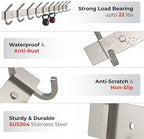 Coat Rack Wall Mount – Brushed Nickel 30 Inch Stainless Steel Hook Rail with 10 Heavy Duty Double Coat Hooks – Wall Mounted Coat Hanger for Entryway, Bathroom, Bedroom, Towel, Hat Organizer - Image 4