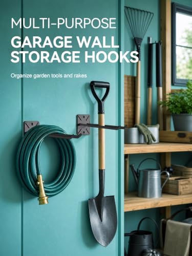 HJW 4 Pack Metal Wall Mount Garage Double Storage Hooks - Image 6