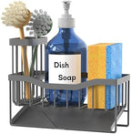 Fssvcd Maifan Sink Caddy Sponge Holder for Kitchen with Brush Holder and Stainless Steel Self Drain Tray, Rustproof Kitchen Sink Organizer for Sponge, Soap Dispenser Storage Accessories Dark Gray - Image 7