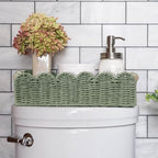 CubesLand Scalloped Toilet Paper Storage Basket W/Handle for Home Decor - Image 5