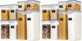 CHEFSTORY Airtight Food Storage Containers with Lids, 8 PCS Plastic Storage Canisters for Kitchen & Pantry Organization,Dry Food Canisters for Flour, Sugar and Cereal (Pack of 2) by Chefstory