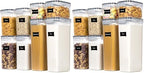 CHEFSTORY Airtight Food Storage Containers with Lids, 8 PCS Plastic Storage Canisters for Kitchen & Pantry Organization,Dry Food Canisters for Flour, Sugar and Cereal (Pack of 2) by Chefstory