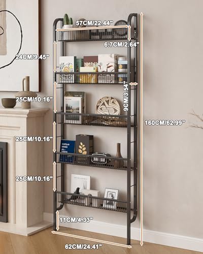 UMDONX Narrow 5-Tier Behind-the-Door Bathroom Storage Rack - Image 2