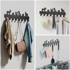 GTK Key Hooks with 8 Hooks Wall Mounted, Key Holder for Wall Decor, Dog Key Holder for Entryway, Self Adhesive Cat Key Rack for Living Room - Image 6