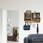 Key Holder for Wall, Mail Organizer Wall Mount with Key Hooks and Wallet Holder, Sunglasses Storage and Dog Leash Hanger, Decorative with 4 Double Hooks and Chalkboard - Image 2