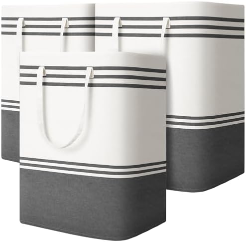 3 Pack Large Laundry Baskets, Laundry Hampers, Freestanding Waterproof Collapsible Clothes Bag with Extended & Reinforced Handles - Clothes Basket for Dorm, Bathroom, Home (100L) by EpicTotes