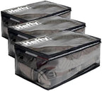 Hefty Storage Bags Extra Large Double Zipper Backpack, Heavy Duty Water Resistant Moving Totes with Shoulder Straps, Foldable Reusable Packing Organizers, 6 Pack (X-Large Black) by Hefty
