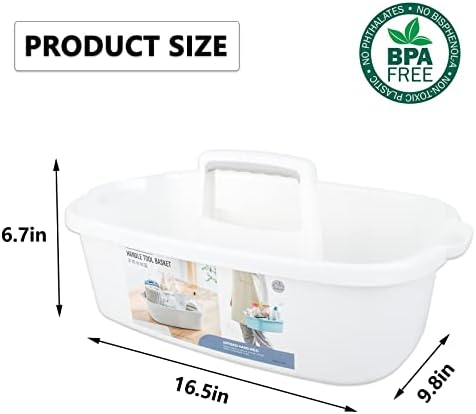 Large Cleaning Supplies Caddy Portable Shower Caddy Basket White - Image 5