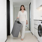 ZJL Narrow Laundry Hamper, Skinny Laundry Basket, 45L Dark Grey, 24" - Image 2