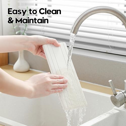 3 Pack Stone Drying Tray, Water Absorbing Stone Sink Mat for Kitchen & Bathroom Counter, Diatomite Soap Dish Vanity Caddy, Sponge Holder Organizer, White - 2pcs of 4.5"x 3.5" and 1pc of 9"x 3.5" - Image 7