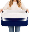Laundry Hamper with Handles, 72L Rope Laundry Basket, Blue by AINUOQI