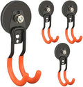 ULIBERMAGNET New Upgraded Garage Strong Magnetic Hooks, 4 Pack Heavy Duty Large J Hooks with Magnet, Anti-Slip Coating Magnet Hooks for Garden Tools, Ropes,Drill by ULIBERMAGNET