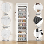 ROJASOP Shoe Rack with Covers 10 Tier Large Shoe Organizer Tall Shoe Closet Storage for 20-22 Pairs Shoe and Boot, Free Standing Shoe Rack Organizer for Closet, Entryway, Bedroom, White - Image 4
