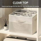 Aokeyee Shoe Organizer for Closet,Foldable Shoe Storage Organizer Box Bin with Adjustable Dividers and Clear Cover, Fits up to 16 Pairs - Image 2