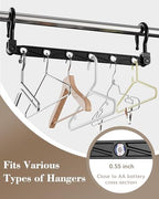 Space Saving Hangers for 96 Clothes, Reinforced Collapsible Hangers | 360° Swivel Hook, Fully Assembled, Hanger Hooks Space Saver for Closet Organizers and Storage, Dorm Room Essentials, Black - Image 5