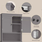 Gizoon Over the Toilet Storage Cabinet with Adjustable Shelf, Grey - Image 5