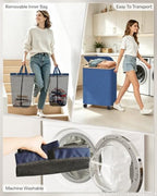 Double Laundry Basket with Wheels and Lid, 150L Clothes Hampers for Laundry - Image 4