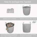 XUANGUO Cotton Rope Laundry Basket Hamper for Clothes Large Light Grey - Image 6