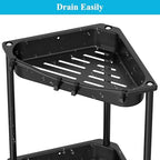HuggieGems Metal Floor Standing Corner Shower Caddy, Jet Black, 4 Tier - Image 7