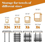 Xstydes Towel Racks for Bathroom Wall Mounted, Metal Towel Holder with Wooden Shelf for Folding Large Towels, Towel Storage for Small Bathroom Organizer Decor or RV Camping - Image 5