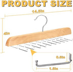 Tank Top Hanger with Premium Wood, 24 Large Capacity, Space Saving,360 Degree Rotating, Foldable Metal Hooks, Tank Tops - Image 4