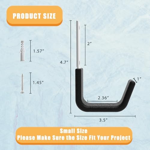 Heavy Duty Garage Utility Hooks, Wall Mount Ladder Hangers, 2S - Image 2