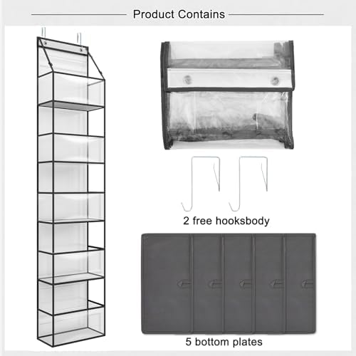 Over Door Organizer Hanging Storage 5 Shelf Clear Pockets Pantry Closet - Image 4