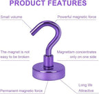 DIYMAG Magnetic Hooks 10pcs 30lbs Cruise Essentials 2026 Magnet Hook Purple - Image 6