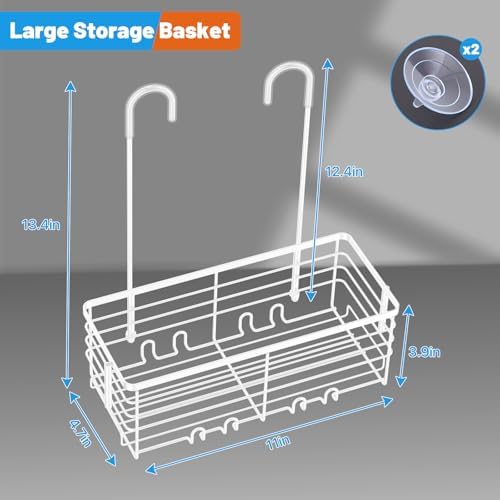 YUOROS Hanging Shower Caddy Shower Rack (White) - Image 7
