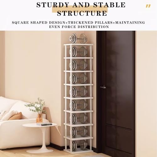 SAN HE Bamboo Shoe Rack 17 Tier- Vertical Shoe Rack for Small Spaces, Tall Narrow Shoe Rack Organizer for Closet Entryway Corner Garage and Bedroom,Skinny Shoe Shelf with Free Stackable DIY - Image 6