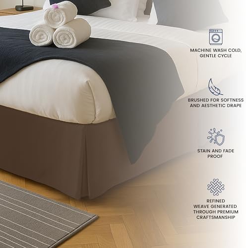 Full Bed Skirt, Hides Under-Bed Storage 16 Inch Drop, Pleated, White - Image 5