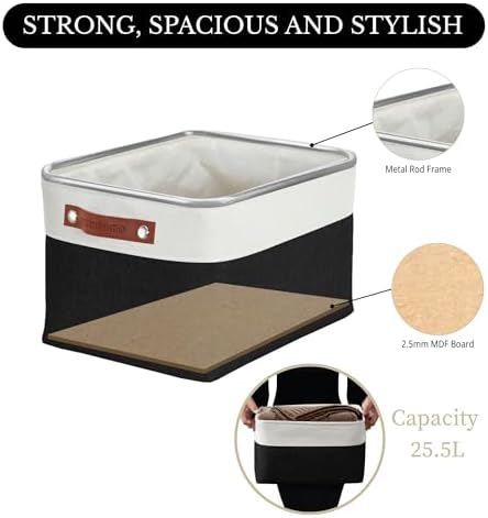 DECOMOMO Storage Bins, Large Fabric Storage Baskets for Shelves 3 Pack - Image 3