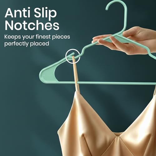 Utopia Home Plastic Hangers 30 Pack – Space Saving Clothes Hanger Aqua | Durable & strong | Closet organizer & storage | Ideal for apartments, dorms & stocking stuffers - Image 3