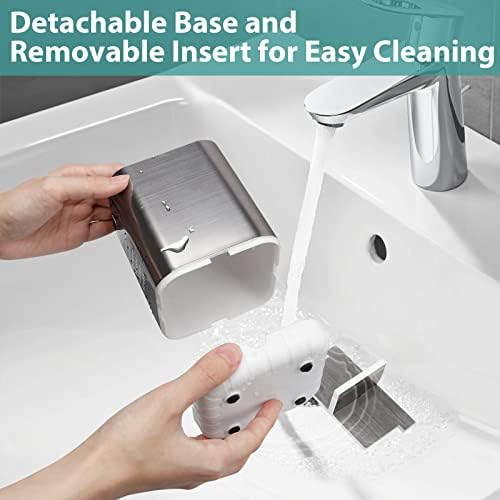 Boperzi Toothbrush Holder Toothpaste Organizer Drainage for Bathroom Vanity, Detachable Anti-Slip Brushed Nickel Toothpaste Storage Caddy 3 Slots with Drainage Holes for Makeup Brush Razor Stand - Image 3