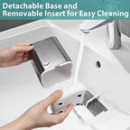 Boperzi Toothbrush Holder Toothpaste Organizer Drainage for Bathroom Vanity, Detachable Anti-Slip Brushed Nickel Toothpaste Storage Caddy 3 Slots with Drainage Holes for Makeup Brush Razor Stand - Image 3