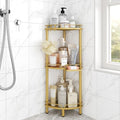 ELYKEN Corner Shower Caddy Standing, 3 Tier Metal Shower Organizer, Gold by ELYKEN