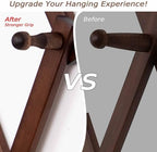 SCUNDA Hat Rack for Wall, Expandable Wall Hat Holder with 16 Hooks, 16 inch Wooden Wall Hook for Baseball Caps,Cowboy, Bag,Hoodie(Brown) - Image 3