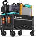 Blomoba Collapsible Wagon Cart, 220LBS Utility Wagon with Wheels, Black by Blomoba