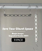 Metal Space Saving Hangers for Clothes, Collapsible Hanger Organizer, 9Pack | Heavy Duty Stack Hangers, College Dorm Hangers, Closet Organization - Image 2
